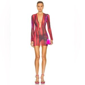 Louisa ballou red floral dress Medium